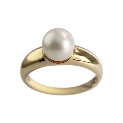 Bague d'occasion or 750 jaune perle de culture