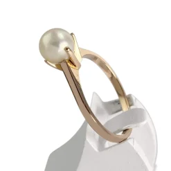 Bague d'occasion or 750 jaune perle de culture