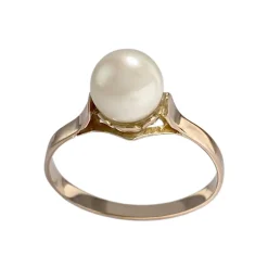 Bague d'occasion or 750 jaune perle de culture
