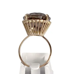 Bague d'occasion or 750 jaune quartz fumé