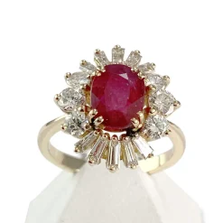Bague d'occasion or 750 jaune rubis diamants