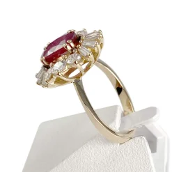 Bague d'occasion or 750 jaune rubis diamants