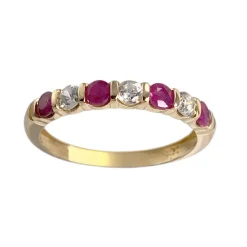 Bague d'occasion or 750 jaune rubiszirconias