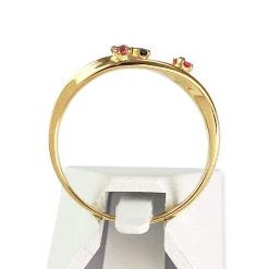 Bague d'occasion or 750 jaune rubis, saphir