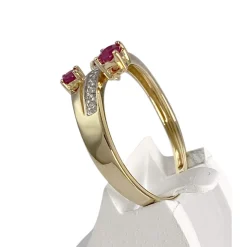 Bague d'occasion or 750 jaune rubis diamants