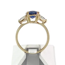Bague d'occasion or 750 jaune saphir diamants