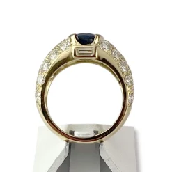 Bague d'occasion or 750 jaune saphir diamants