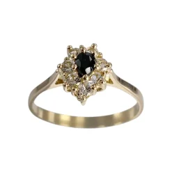 Bague d'occasion or 585 jaune saphirs synthétiques et saphir