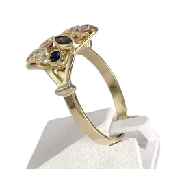 Bague d'occasion or 750 jaune saphir rubis zirconias