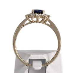 Bague d'occasion or 375 jaune saphir diamant