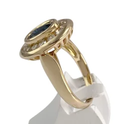 Bague d'occasion or 750 jaune saphir diamants