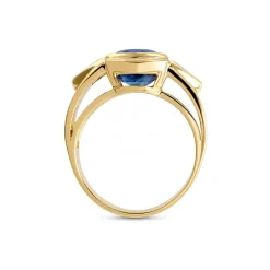 Bague d'occasion or 750 jaune saphir diamant