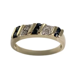 Bague d'occasion or 750 jaune saphir diamant