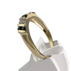 Bague d'occasion or 750 jaune saphir diamant