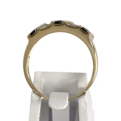Bague d'occasion or 750 jaune saphir diamant