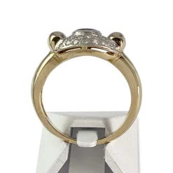 Bague d'occasion or 750 jaune saphir diamant