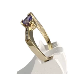Bague d'occasion or 585 jaune tanzanite diamant