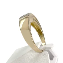 Bague d'occasion or 750 jaune 2 tons diamants