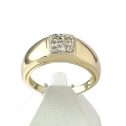Bague d'occasion or 750 jaune 2 tons diamants
