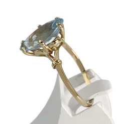 Bague d'occasion or 750 jaune topaze bleue traitée