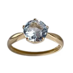 Bague d'occasion or 750 jaune topaze bleue traitée