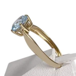 Bague d'occasion or 750 jaune topaze bleue traitée
