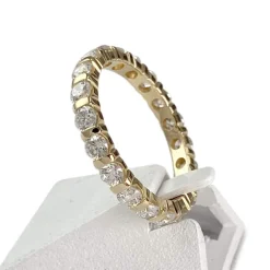 Bague d'occasion or 750 jaune tour complet diamants