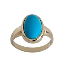 Bague d'occasion or 585 jaune turquoise