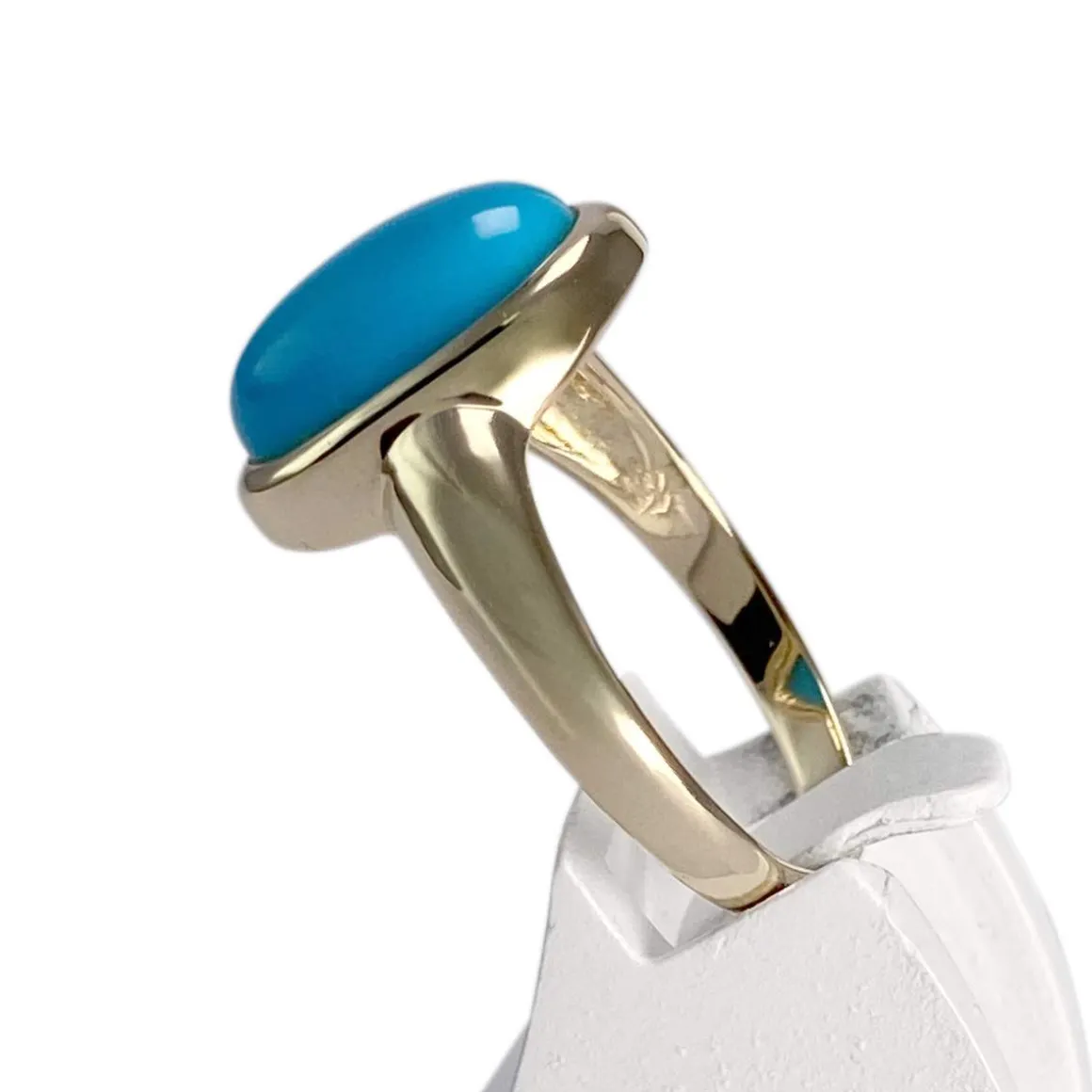 Bague d'occasion or 585 jaune turquoise