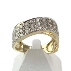 Bague d'occasion or 750 jaune zirconias