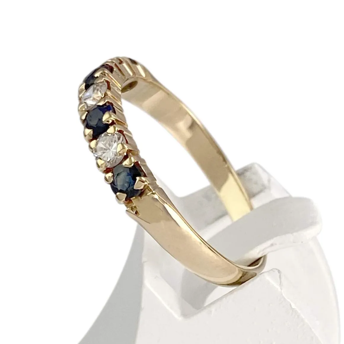 Bague d'occasion or 750 jaune zirconias saphirs