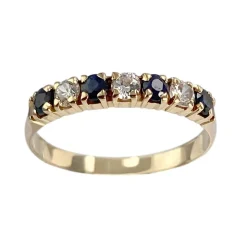 Bague d'occasion or 750 jaune zirconias saphirs