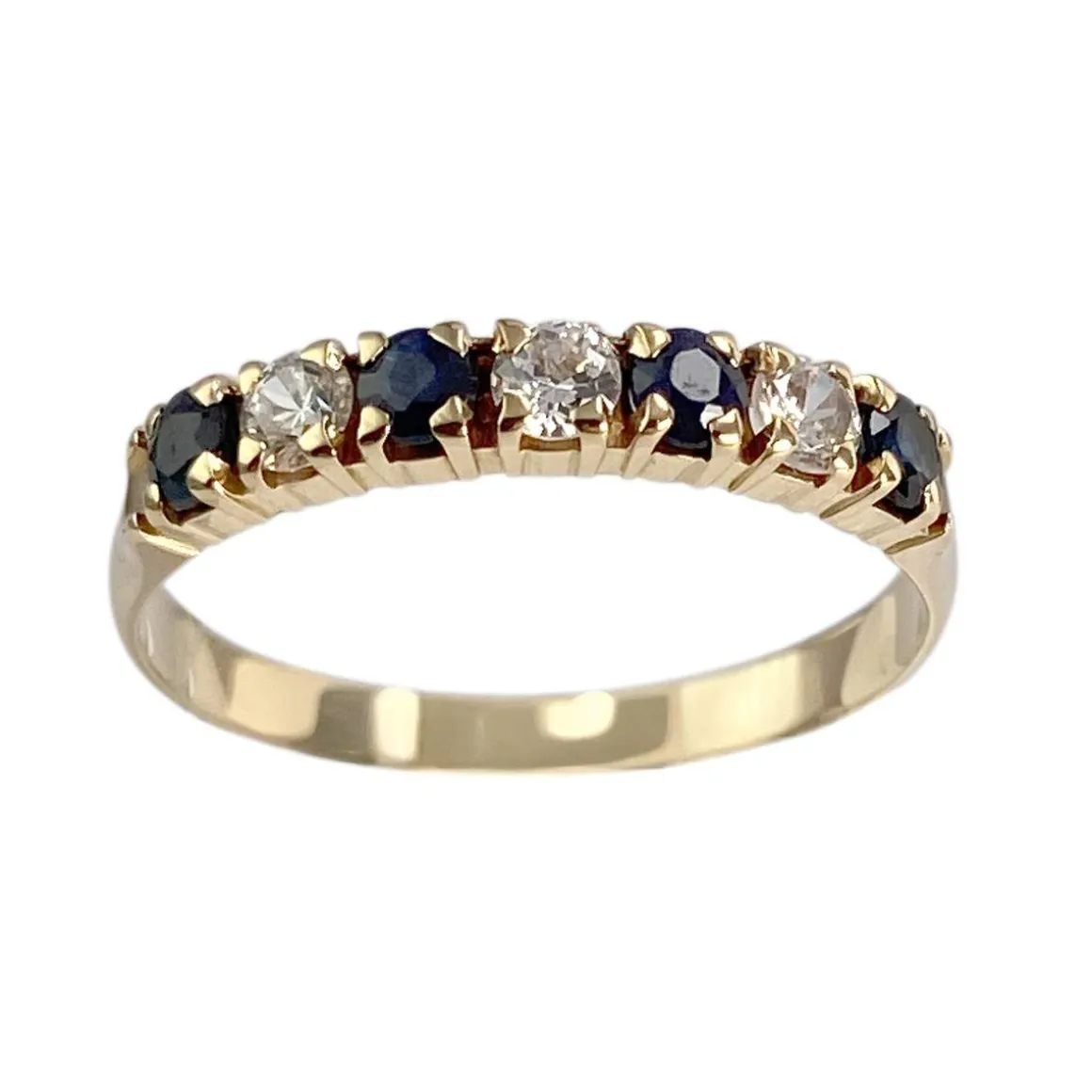 Bague d'occasion or 750 jaune zirconias saphirs
