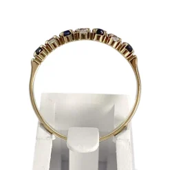 Bague d'occasion or 750 jaune zirconias saphirs