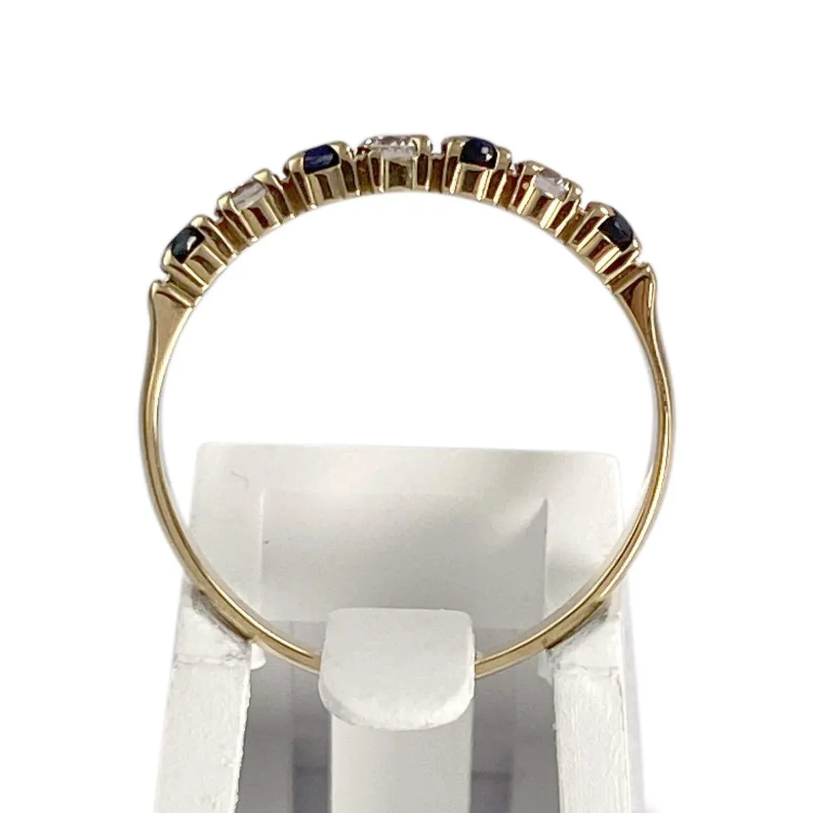 Bague d'occasion or 750 jaune zirconias saphirs