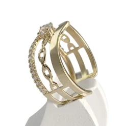 Bague d'occasion or 750 jaune zirconias