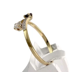 Bague d'occasion or 750 jaune zirconia saphir