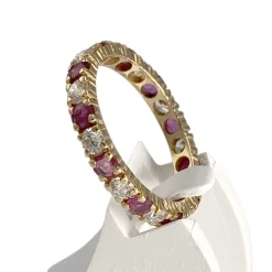 Bague d'occasion or 750 jaune zirconias rubis