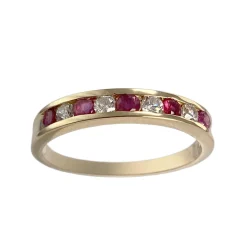 Bague d'occasion or 750 jaune zirconias rubis