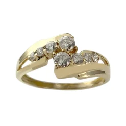 Bague d'occasion or 750 jaune zirconias