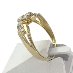 Bague d'occasion or 750 jaune zirconias