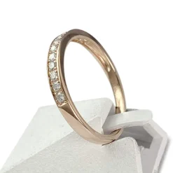 Bague d'occasion or 375 rose diamants