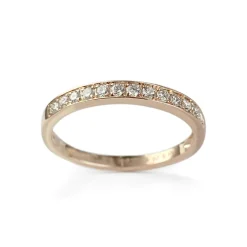 Bague d'occasion or 375 rose diamants