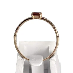Bague d'occasion or 375 rose diamant grenat