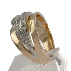 Bague d'occasion  or rose 750 et or rhodié diamants