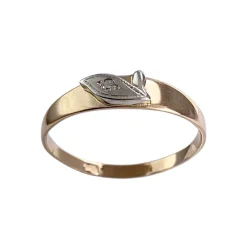 Bague d'occasion  or rose et rhodié 585 diamant
