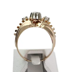 Bague d'occasion or 750 rose et rhodié spinelles synthétique