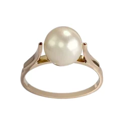 Bague d'occasion or 750 rose perle de culture