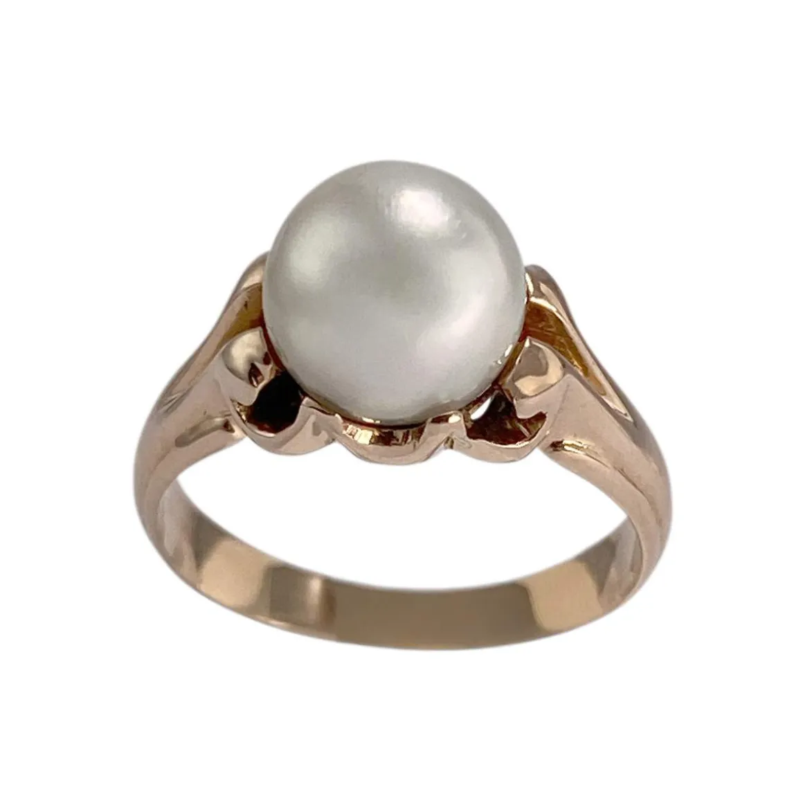 Bague d'occasion or 750 rose perle de culture