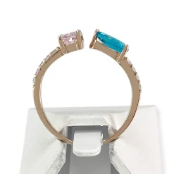 Bague d'occasion or 375 rose zirconia
